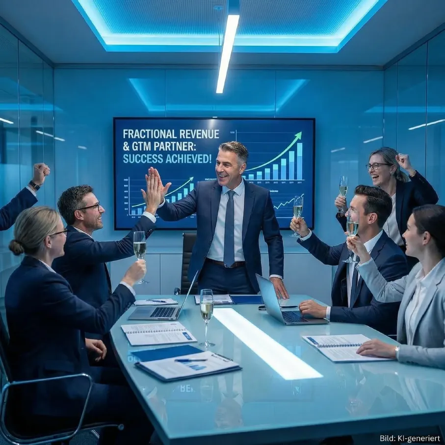 „Berater moderiert eine Strategiebesprechung zur Umsatz- und Go-to-Market-Entwicklung